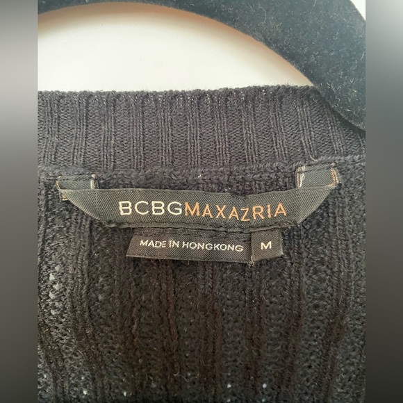 BCBG Max Azaria black & silver cap-sleeve cardigan size M - Picture 2 of 5
